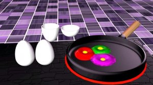 Яичница из разноцветных яиц | учим цвета | учимся считать  #цветныеяйца #учимцвета #учимсясчитать