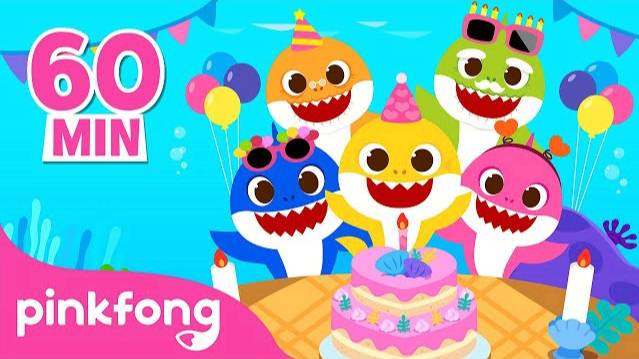Happy Birthday To You Song | 60 Minute Birthday Song | Baby Shark Remix | Pinkfong Songs For Kids