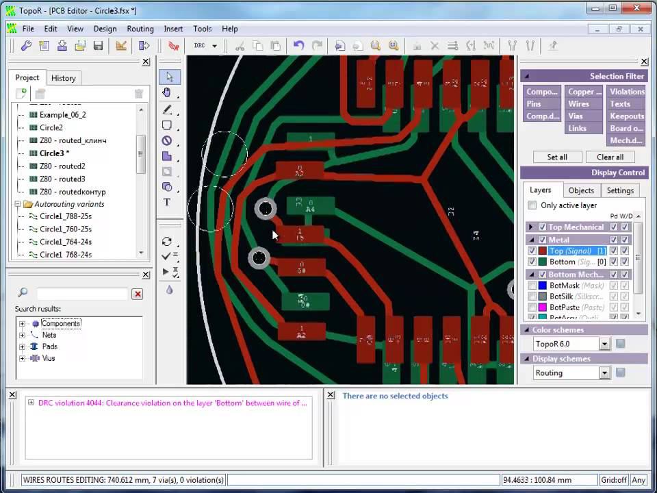 CAD TopoR 6.0: CIRCLE3 Routing Example