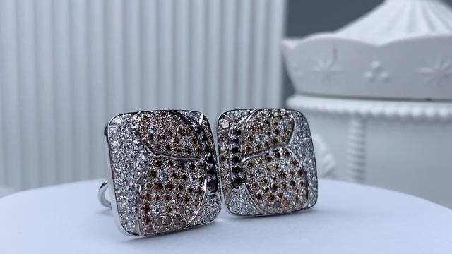 Золотые серьги с бриллиантами 750 пробы 1,01 ct смотреть онлайн