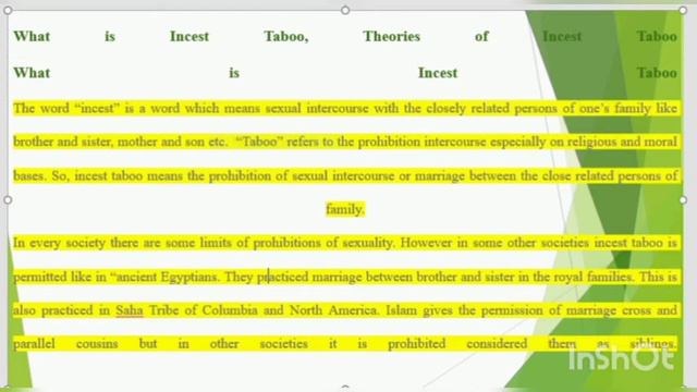 Incest Taboo | Theories Of Incest Taboo