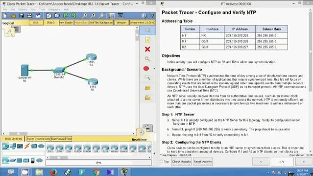 10.2.1.4 Packet Tracer - Configure and Verify NTP смотреть онлайн