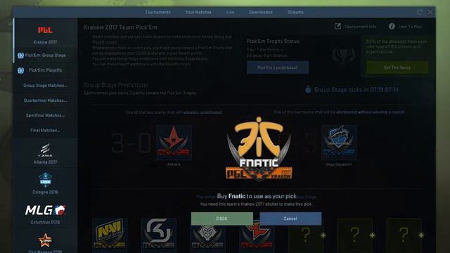 CS:GO - PGL Major Krakow 2017: Group Stage Pick'Em Challenge Picks смотреть онлайн