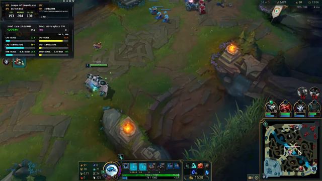 League Of Legends I9-12900K / UHD 770 Graphics / 32GB Very High 1080p