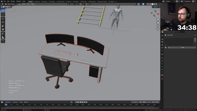 Speed modeling a sci-fi room in 1 hour in Blender 4.2! смотреть онлайн