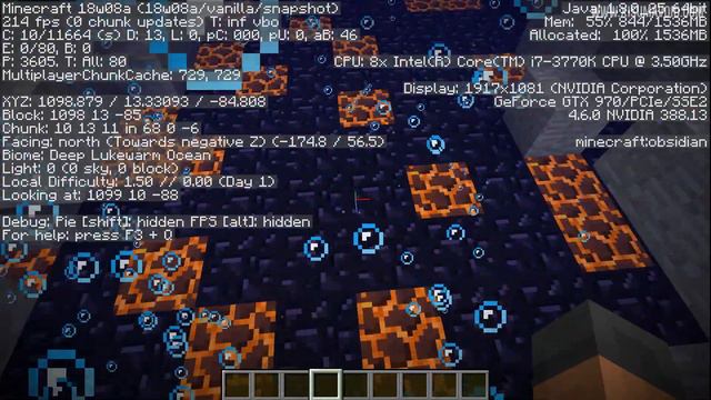 Minecraft 1.13 Snapshot 18w08a Underwater Ravines & Ocean Biomes (Update Aquatic) смотреть онлайн