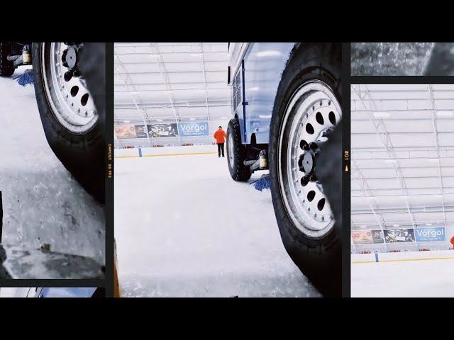 Zamboni 526 подготовка ледового поля крупный план