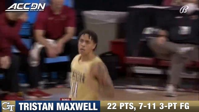 Tristan Maxwell Drills 7 3-Pointers In Georgia Tech's Victory смотреть онлайн
