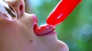 Peta Jensen licks ice cream
