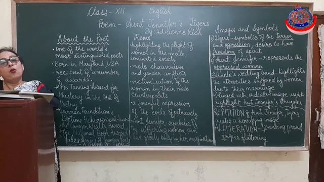 Poem- Aunt Jennifer's Tigers by Adrienne Rich (CLASS 12) смотреть онлайн