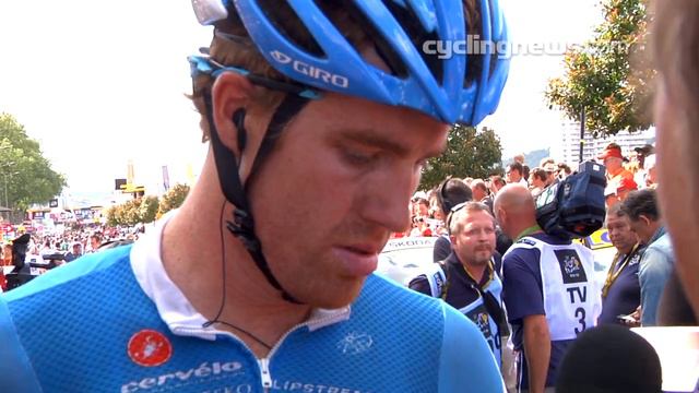 Tyler Farrar after crashing before Stage 4 sprint, Tour de France 2012 смотреть онлайн