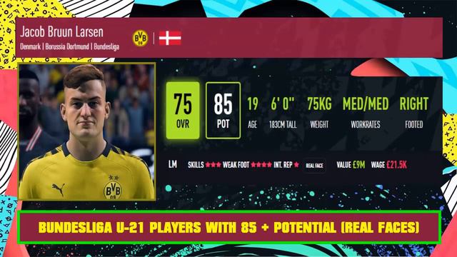 FIFA 20 | BUNDESLIGA ALL U-21 PLAYERS WITH 85+ POTENTIAL (REAL FACES) смотреть онлайн