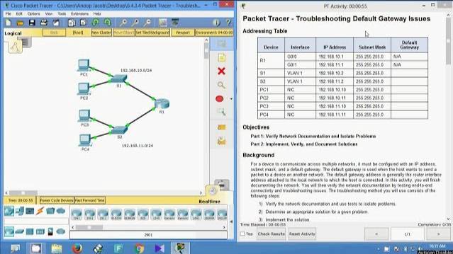 6.4.3.4 Packet Tracer - Troubleshooting Default Gateway Issues смотреть онлайн
