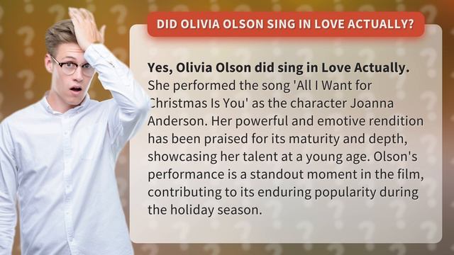 Did Olivia Olson sing in Love Actually? смотреть онлайн
