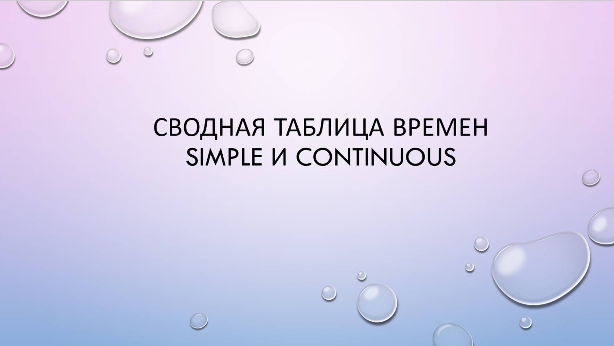 Сводная таблица времен Simple и Continuous смотреть онлайн