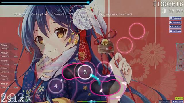 osu! Sonoda Umi (CV. Mimori Suzuko) - Watashitachi wa Mirai no Hana [Hard] FC смотреть онлайн