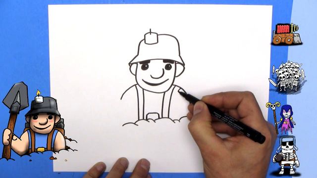 How To Draw the Miner from Clash Royale - EASY - Step By Step смотреть онлайн