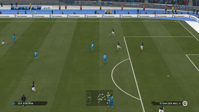 Zenit ST. Petersburg vs Fenerbahce SK, Petrovsky Stadium, PES 2016, PRO EVOLUTION SOCCER 16, Konami смотреть онлайн