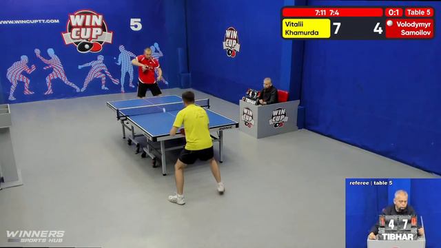 11:00 Хамурда Виталий 1-3 Самойлов Владимир стол 5 ЮГ-2 07.06.22 | Настольный Теннис WINCUP смотреть онлайн