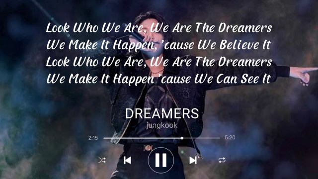 Dreamers- Jungkook (lyrics) #fifaworldcupqatar2022 #fifa