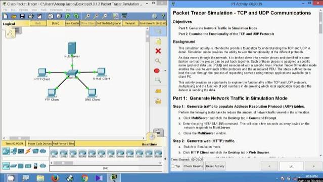 9.3.1.2 Packet Tracer Simulation - Exploration of TCP and UDP Communications смотреть онлайн