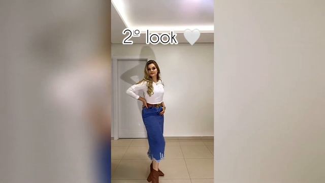 3 look com saia jeans mídi 😍 смотреть онлайн