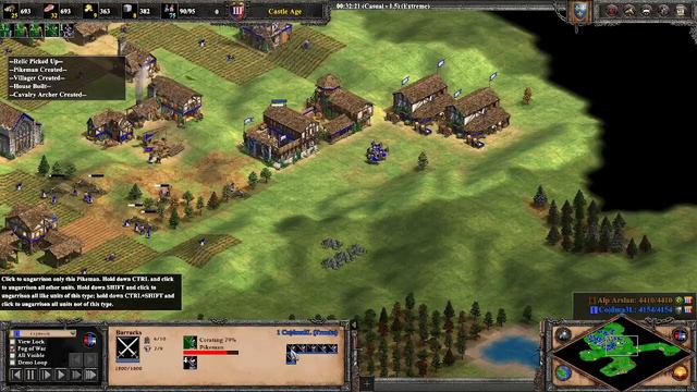 Age of Empires 2 ECONOMIC BOOM NO RUSH 1v1 vs Extreme AI смотреть онлайн