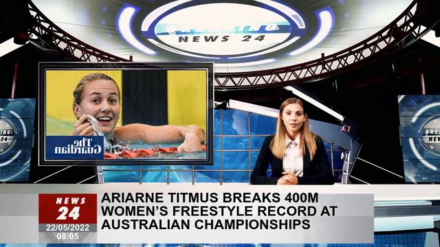 Ariarne Titmus breaks women's 400m freestyle record at Australian Championships смотреть онлайн