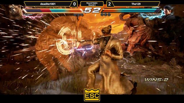 ESC 27 - Round 2 - deadite1001 (Kuma) Vs. The129 (Kazuya) - Tekken 7 Local Tournament смотреть онлайн