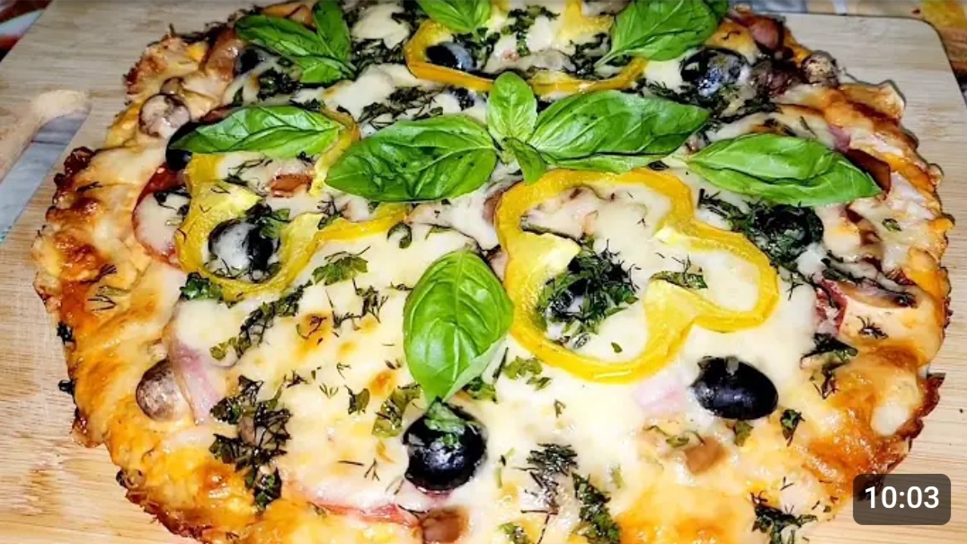 ДОМАШНЯЯ ПИЦЦА С БЕКОНОМ И ГРИБАМИ.??? смотреть онлайн