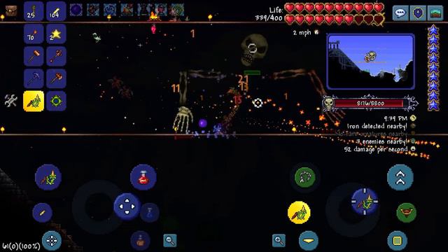 Beating Up Jack Skellingtron On Terraria Mobile!