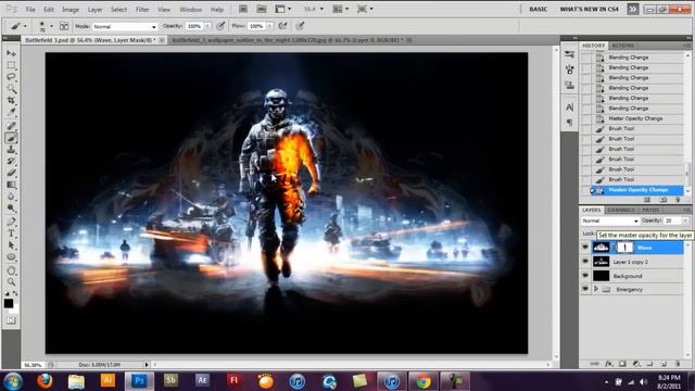 Photoshop Speed Art - Battlefield 3 Wallpaper смотреть онлайн