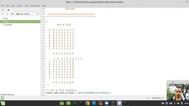 3-Bitboard CHESS ENGINE in C_ generating pre-calculated PAWN ATTACK tables смотреть онлайн
