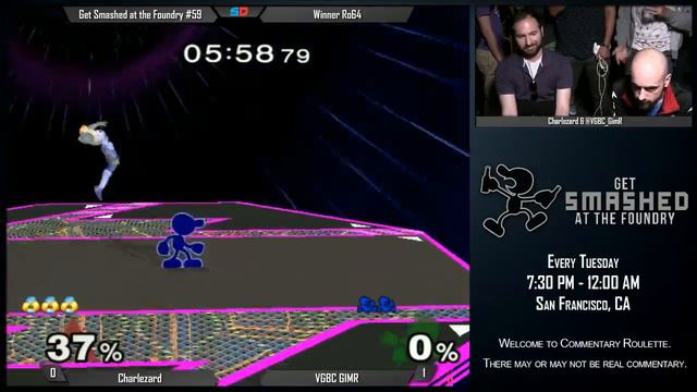 Get Smashed at the Foundry #59 - Winner Ro64: Charlezard (Sheik) vs VGBC GIMR (Mr. G&W) смотреть онлайн
