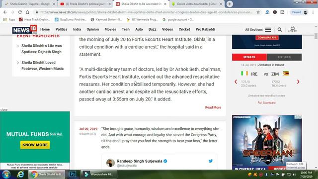 Sheila Dikshit former Delhi CM passes away, google trending topics смотреть онлайн