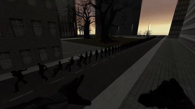 Garry's Mod domino effect with citizens. смотреть онлайн