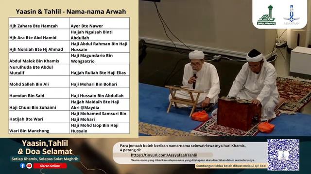 Bacaan Yaasin, Tahlil & Doa Selamat | 14 Dis 2023 смотреть онлайн