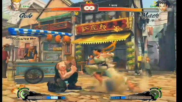 Super Street Fighter 4. Guile vs Makoto. XBOX 360 PS 3 смотреть онлайн