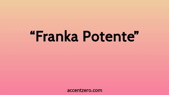 Pronounce "Franka Potente" - Chinese accent vs. native U.S. смотреть онлайн
