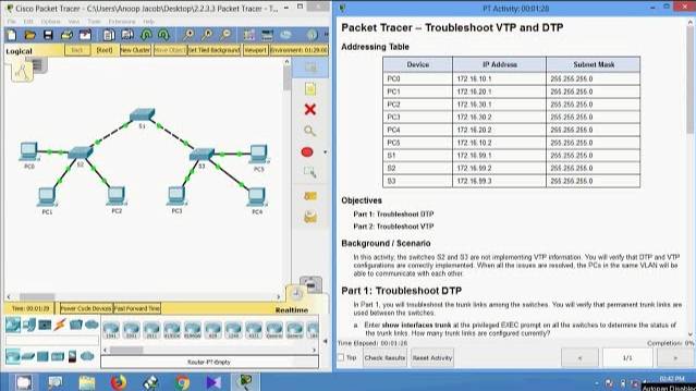 2.2.3.3 Packet Tracer - Troubleshoot VTP and DTP смотреть онлайн
