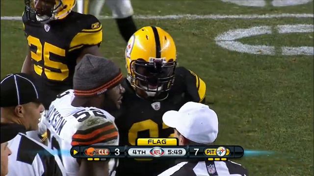 Colt McCoy takes HUGE hit from James Harrison - 2011 смотреть онлайн