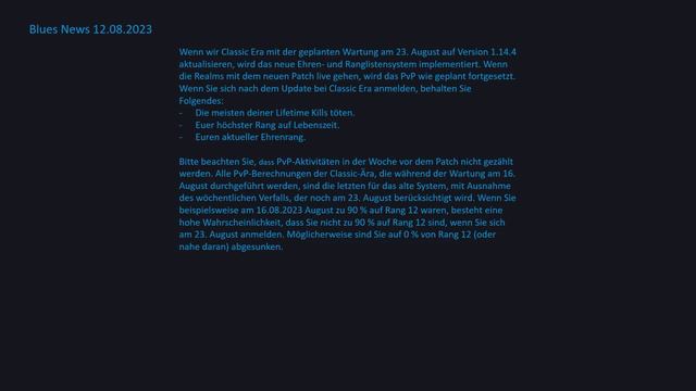 Blues News Update Wow Classic - Grief Bei Buffs?!