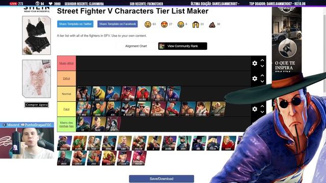 Como escolher seu personagem em Street Fighter V: TIER LIST de DIFICULDADE смотреть онлайн