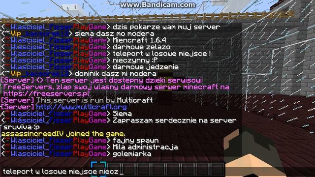 Minecraft 1.6.4 Server NoN Premium No Hamachi Ip:fsrv.pl:18280 смотреть онлайн