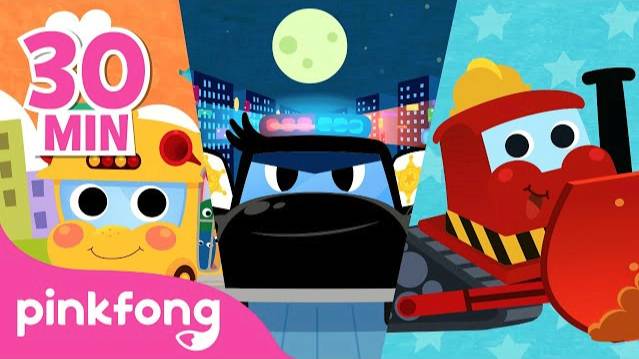 Police Car, Yellow Bus and more 🚌 | Best Car Songs | Pinkfong Songs for Children смотреть онлайн
