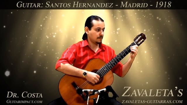 1919 Santos Hernandez classical guitar. Eduardo Costa plays Valsa sen nome by Baden Powell. смотреть онлайн
