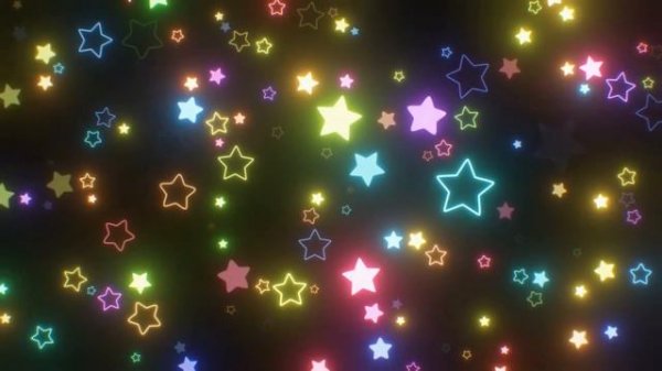 Abstract Rainbow Star Shape Flashing Colorful Neon Light Wallpaper Background Relaxing music