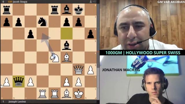 LEVINE vs GM STOPA | ROUND 9 | 1000GM | HOLLYWOOD SUPER SWISS | GM AKOBIAN смотреть онлайн