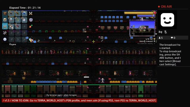 (LIVE) / PS4 / Ultimate All Items World 1.4.4 / 24/7 / SERVER 1 / Terraria / смотреть онлайн