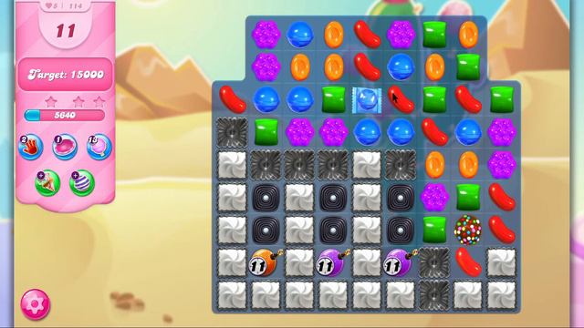 Candy Crush Saga Level 114 target level 15000